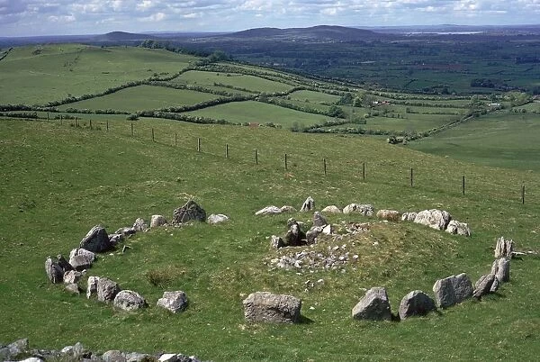 View of Cairns in the Loughcrew hills, 36th century BC