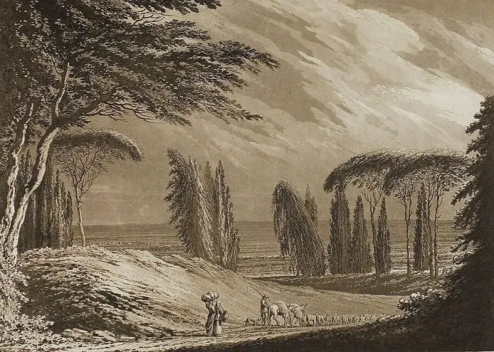 Framed Print : View of the Campagna of Rome, 1778. Creator: Richard Cooper Framed Print : View of the Campagna of Rome, 1778. Creator: Richard Cooper