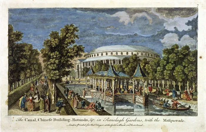 Framed Print : View of the Canal, Chinese Building and Rotunda in Ranelagh Gardens, Chelsea, London, c1750 Framed Print : View of the Canal, Chinese Building and Rotunda in Ranelagh Gardens, Chelsea, London, c1750