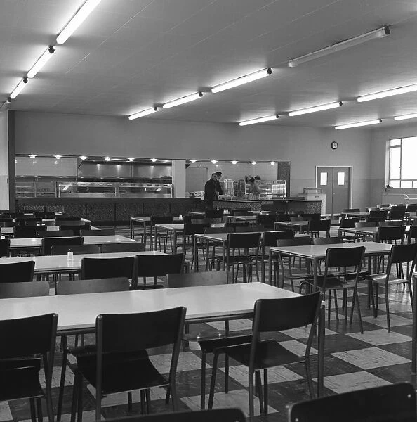 View of the canteen at the Park Gate Iron & Steel Co, Rotherham, 1964. Artist