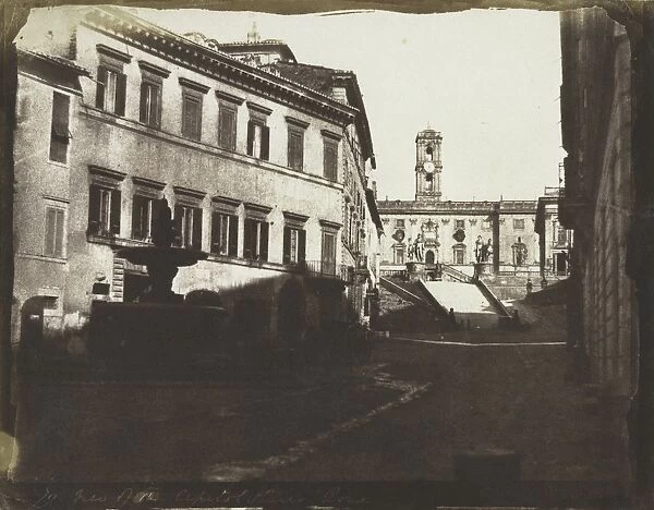 View of the Capitol Stairs, Rome, 1846. Creator: Calvert Richard Jones (British, 1804-1877)