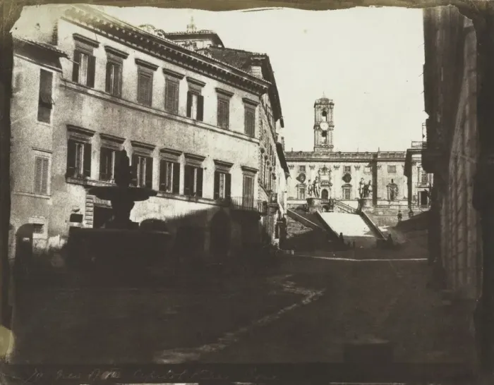 Framed Print : View of the Capitol Stairs, Rome, 1846. Creator: Calvert Richard Jones (British, 1804-1877) Framed Print : View of the Capitol Stairs, Rome, 1846. Creator: Calvert Richard Jones (British, 1804-1877)