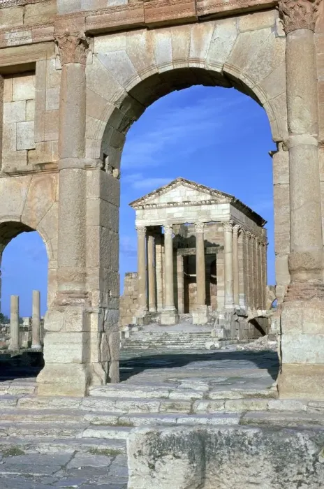 Framed Print : View of the Capitoline temple in Sufetula, 1st century Framed Print : View of the Capitoline temple in Sufetula, 1st century