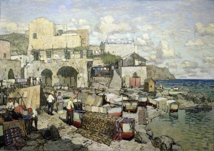 Framed Print : View of the Capri Island. Artist: Gorbatov, Konstantin Ivanovich (1876-1945) Framed Print : View of the Capri Island. Artist: Gorbatov, Konstantin Ivanovich (1876-1945)