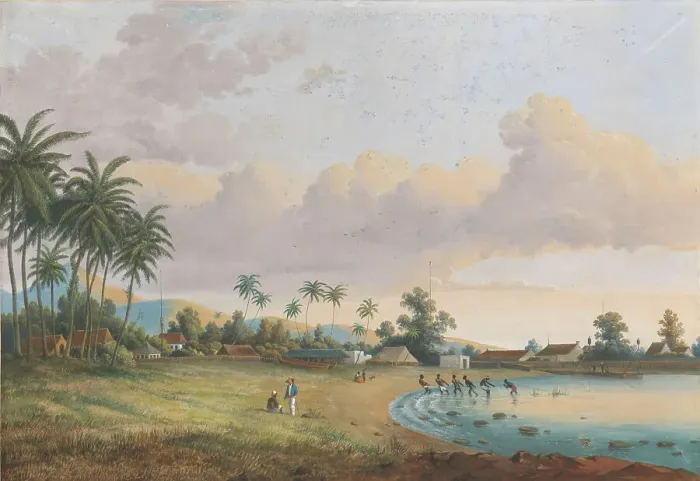 Framed Print : View of Carnation Java, 1838-1898. Creator: Charles William Meredith van de Velde Framed Print : View of Carnation Java, 1838-1898. Creator: Charles William Meredith van de Velde