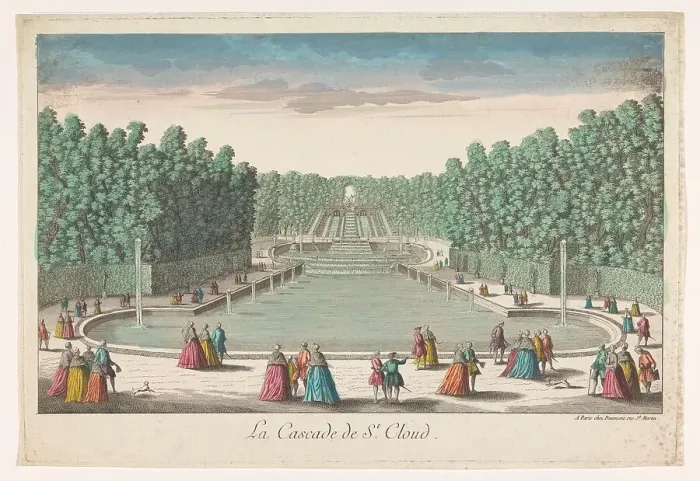 Framed Print : View of the Cascades of the Garden of the Château de Saint-Cloud, 1745-1775. Creator: Anon Framed Print : View of the Cascades of the Garden of the Château de Saint-Cloud, 1745-1775. Creator: Anon