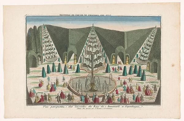View of cascades in The King's Garden in Denmark, Copenhagen, 1700-1799. Creator: Anon