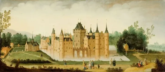 Framed Print : View of the Castle of Egmond aan den Hoef, c.1638. Creator: Claes Jacobsz van der Heck Framed Print : View of the Castle of Egmond aan den Hoef, c.1638. Creator: Claes Jacobsz van der Heck