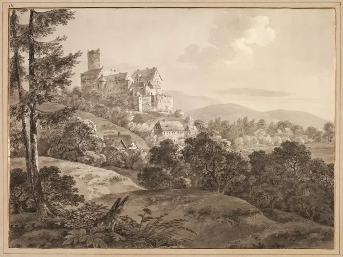 Framed Print : View of the Castle Gnandstein, c. 1795. Creator: Adrian Zingg (Swiss, 1734-1816) Framed Print : View of the Castle Gnandstein, c. 1795. Creator: Adrian Zingg (Swiss, 1734-1816)