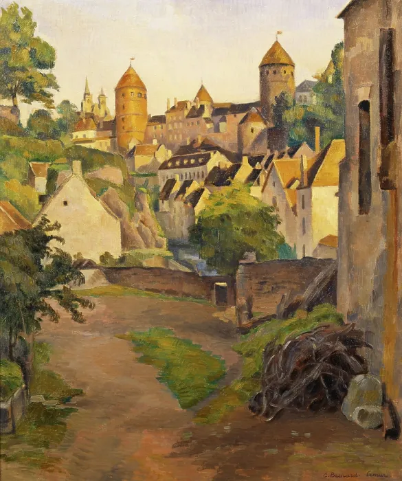 Framed Print : View of Castle in Semur, 1905. Creator: Bernard, Emile (1868-1941) Framed Print : View of Castle in Semur, 1905. Creator: Bernard, Emile (1868-1941)