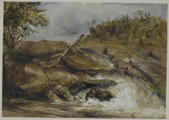 Framed Print : View of a cataract, Karamata, 1842-43. Creator: Edward Alfred Goodall Framed Print : View of a cataract, Karamata, 1842-43. Creator: Edward Alfred Goodall