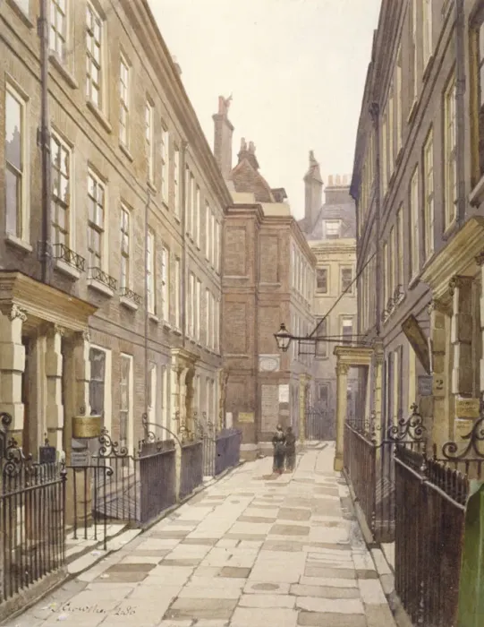 Framed Print : View of Catherine Court, Tower Hill, London, looking east, 1886. Artist: John Crowther Framed Print : View of Catherine Court, Tower Hill, London, looking east, 1886. Artist: John Crowther