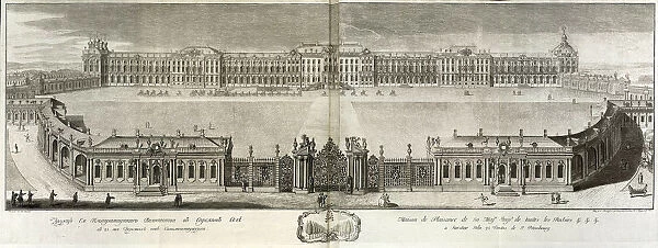 View of the Catherine Palace in Tsarskoye Selo, 1761. Artist: Artemyev, Prokofy Artemyevich (1733  /  36-1811)