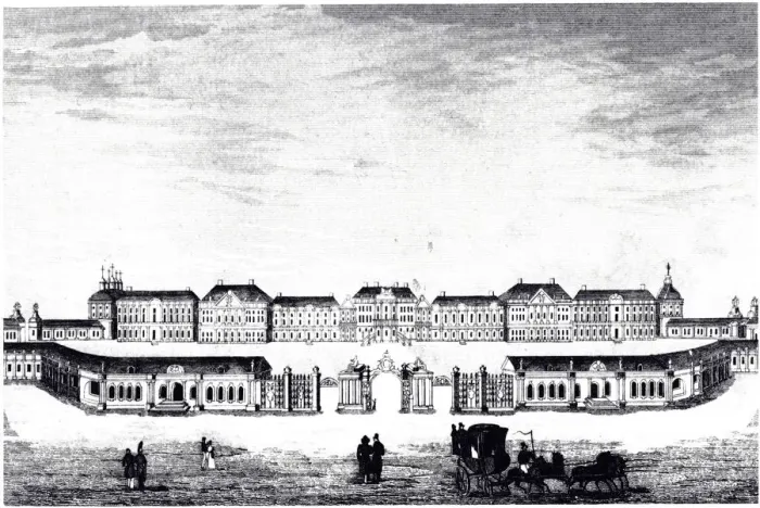 Framed Print : View of the Catherine Palace in Tsarskoye Selo, c. 1840. Artist: Anonymous Framed Print : View of the Catherine Palace in Tsarskoye Selo, c. 1840. Artist: Anonymous