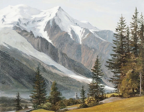 View towards Chamonix-Mont-Blanc, Ef. 1834. Creator: Martinus Rorbye