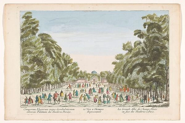 View of the Champs-Elysées in Paris seen towards the Jardin des Tuileries, 1745-1775. Creator: Anon