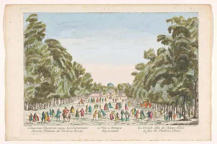 Framed Print : View of the Champs-Elysées in Paris seen towards the Jardin des Tuileries, 1745-1775. Creator: Anon Framed Print : View of the Champs-Elysées in Paris seen towards the Jardin des Tuileries, 1745-1775. Creator: Anon