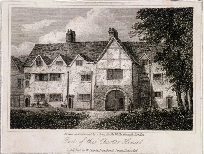 Framed Print : View of part of the Charterhouse, Finsbury, London, 1816. Artist: John Greig Framed Print : View of part of the Charterhouse, Finsbury, London, 1816. Artist: John Greig
