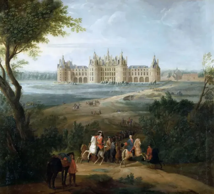 Framed Print : View of the chateau de Chambord, from the park. Artist: Martin, Pierre-Denis II (1663-1742) Framed Print : View of the chateau de Chambord, from the park. Artist: Martin, Pierre-Denis II (1663-1742)