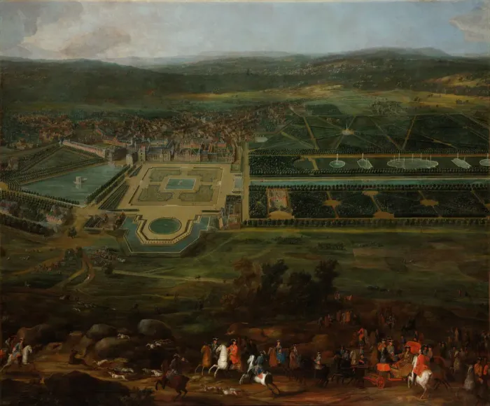 Framed Print : View of the Chateau de Fontainebleau, 1718-1725. Artist: Martin, Pierre-Denis II (1663-1742) Framed Print : View of the Chateau de Fontainebleau, 1718-1725. Artist: Martin, Pierre-Denis II (1663-1742)