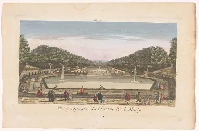 Framed Print : View of the Château de Marly, 1700-1799. Creator: Anon Framed Print : View of the Château de Marly, 1700-1799. Creator: Anon