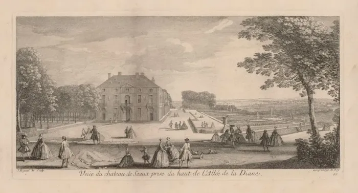 Framed Print : View of the Chateau de Seaux from Dianas Promenade. Creator: Jacques Rigaud (French, 1681-1754) Framed Print : View of the Chateau de Seaux from Dianas Promenade. Creator: Jacques Rigaud (French, 1681-1754)