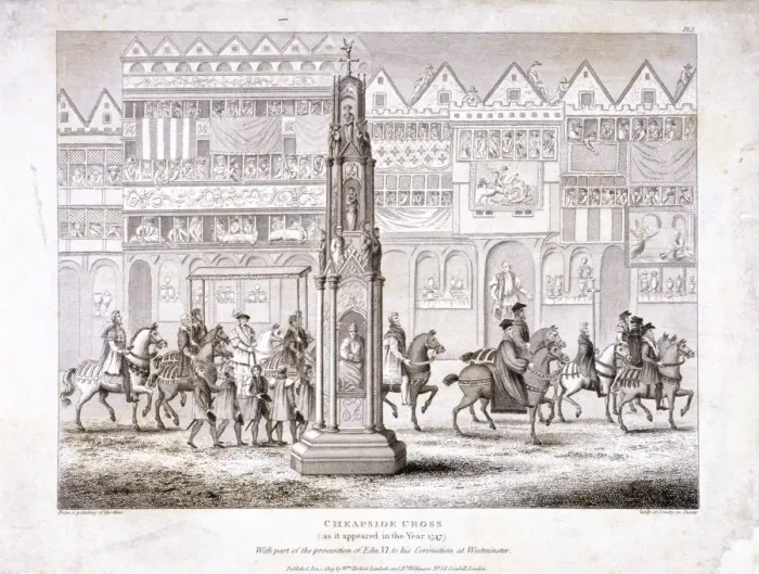 Framed Print : View of Cheapside Cross, London, 1809 Framed Print : View of Cheapside Cross, London, 1809