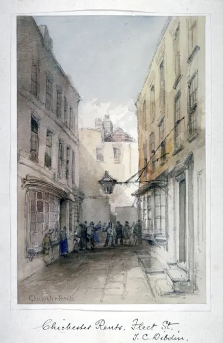 Framed Print : View in Chichester Rents, Fleet Street, City of London, c1850. Artist Framed Print : View in Chichester Rents, Fleet Street, City of London, c1850. Artist