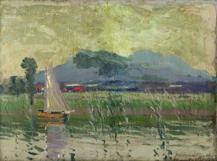 Framed Print : View at Chiemsee, 1912. Creator: Ferdinand Katona Framed Print : View at Chiemsee, 1912. Creator: Ferdinand Katona