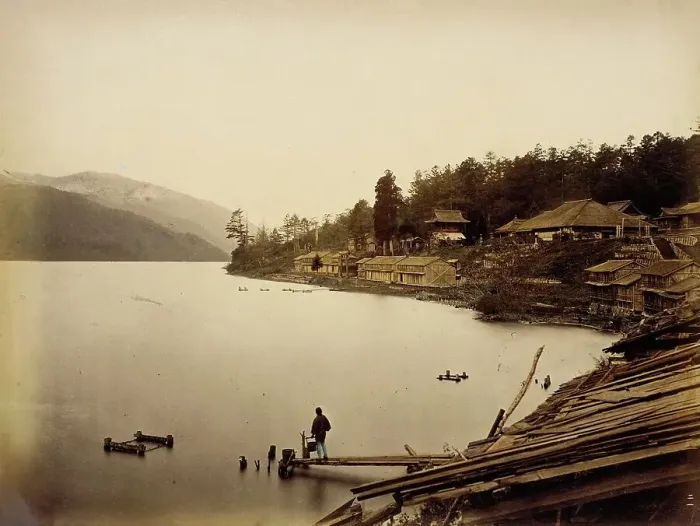 Framed Print : View of Chiuzenji Lake, 1865. Creator: Unknown Framed Print : View of Chiuzenji Lake, 1865. Creator: Unknown