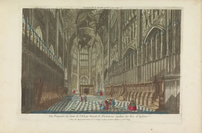 Framed Print : View of the choir of the Westminster Abbey in London, 1735-1805. Creator: Unknown Framed Print : View of the choir of the Westminster Abbey in London, 1735-1805. Creator: Unknown