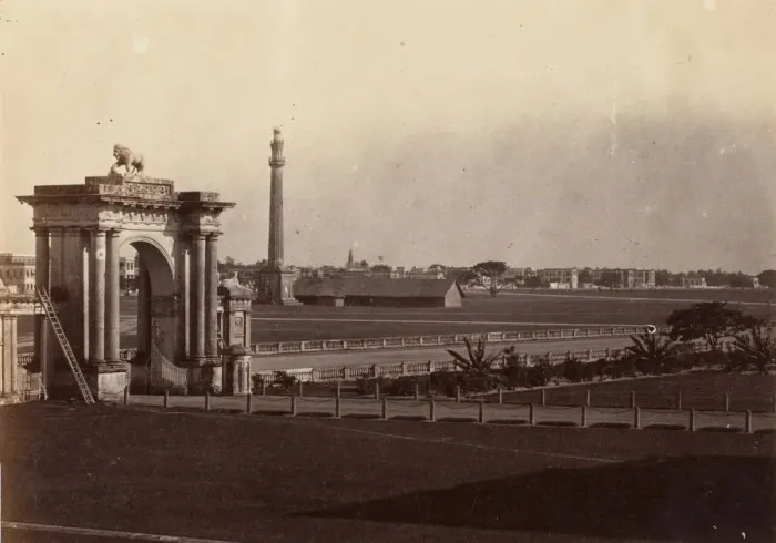 Framed Print : [View of Chowringhee from Government House, Calcutta], 1858-61