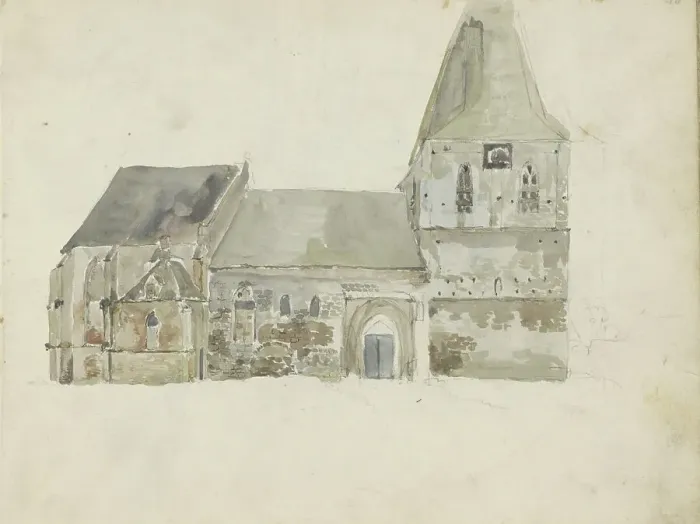 Framed Print : Side view of a church, 1822-1893. Creator: Willem Troost II Framed Print : Side view of a church, 1822-1893. Creator: Willem Troost II