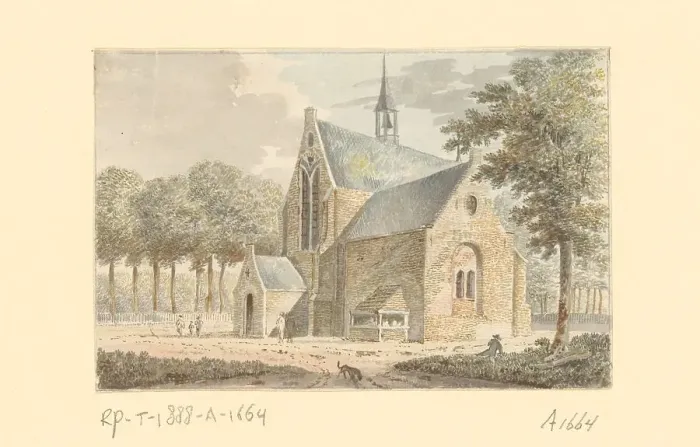 Framed Print : View of the church in Arkel, c.1733-c.1740. Creator: Cornelis Pronk Framed Print : View of the church in Arkel, c.1733-c.1740. Creator: Cornelis Pronk