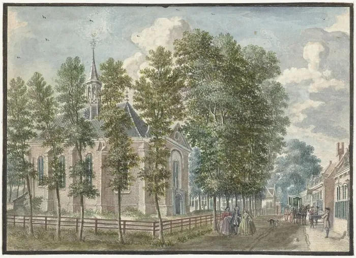 Framed Print : View of the Church of Bloemendaal, 1713-1780. Creator: Jan de Beyer Framed Print : View of the Church of Bloemendaal, 1713-1780. Creator: Jan de Beyer