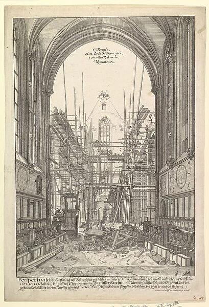 View of the Church of the Franciscans in Nuremberg under Reconstruction