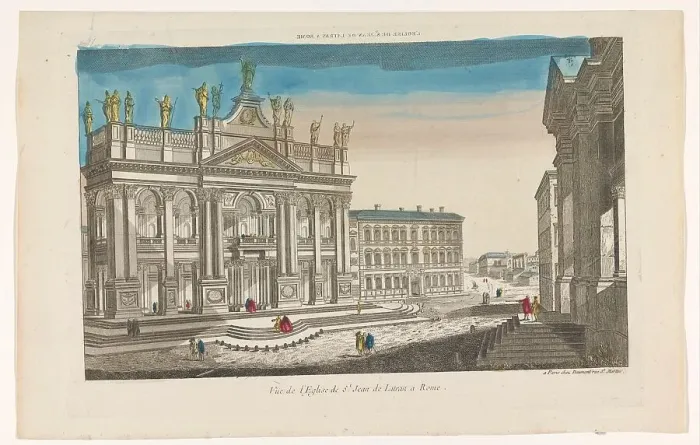Framed Print : View of the Church Saint John Lateran in Rome, 1745-1775. Creator: Anon Framed Print : View of the Church Saint John Lateran in Rome, 1745-1775. Creator: Anon