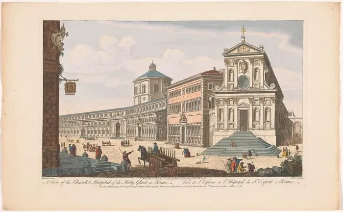 Framed Print : View of the Church of Santo Spirito in Sassia in Rome, 1750. Creator: Thomas Bowles Framed Print : View of the Church of Santo Spirito in Sassia in Rome, 1750. Creator: Thomas Bowles