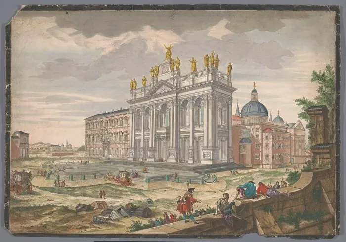 Framed Print : View of the Church Sint-Jan van Lateranen in Rome, 1700-1799. Creator: Anon Framed Print : View of the Church Sint-Jan van Lateranen in Rome, 1700-1799. Creator: Anon