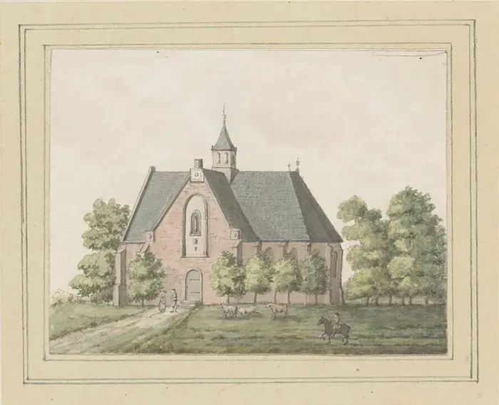 Framed Print : View of the church at Sint Pancras, 1700-1800. Creator: Anon Framed Print : View of the church at Sint Pancras, 1700-1800. Creator: Anon