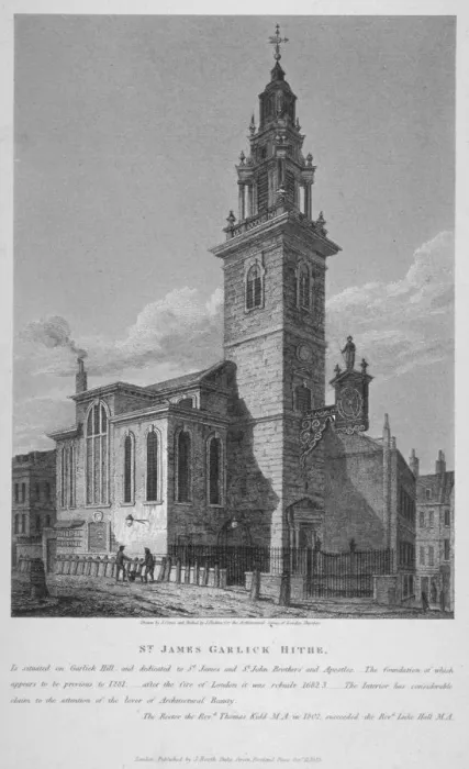 Framed Print : View of the Church of St James Garlickhythe, City of London, 1813. Artist: Joseph Skelton Framed Print : View of the Church of St James Garlickhythe, City of London, 1813. Artist: Joseph Skelton