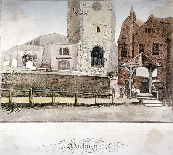 View of the Church of St John at Hackney, London, c1795