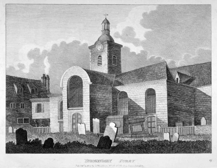 Framed Print : View of the Church of St Mary Magdalen, Bermondsey, London, 1809 Framed Print : View of the Church of St Mary Magdalen, Bermondsey, London, 1809
