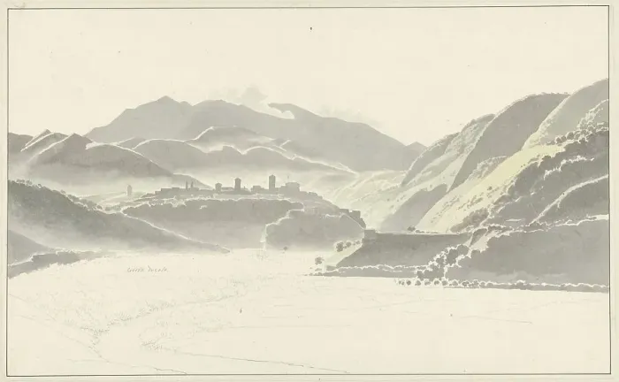 Framed Print : View of Cittaducale, c.1810-c.1812. Creator: Josephus Augustus Knip Framed Print : View of Cittaducale, c.1810-c.1812. Creator: Josephus Augustus Knip