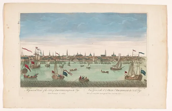 Framed Print : View of the city of Amsterdam seen from the IJ, 1752. Creator: Anon Framed Print : View of the city of Amsterdam seen from the IJ, 1752. Creator: Anon
