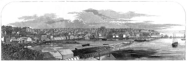 View of the city of Auckland, New Zealand, with the new commercial embankment, 1860