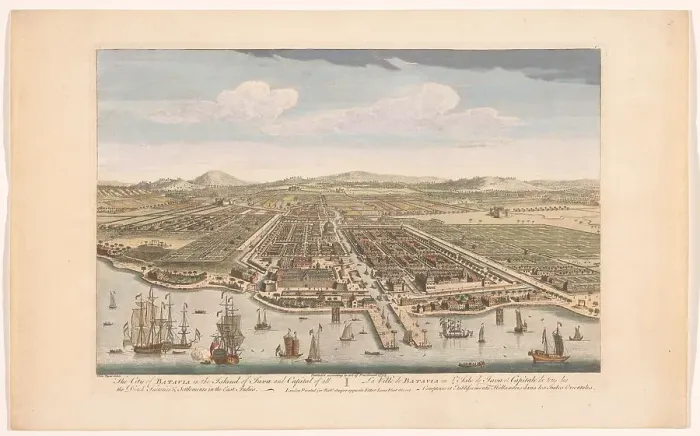 Framed Print : View of the city of Batavia, 1754. Creator: Anon Framed Print : View of the city of Batavia, 1754. Creator: Anon