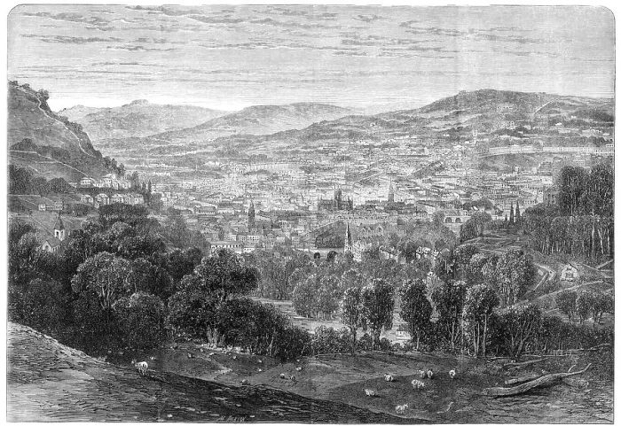 Framed Print : View of the city of Bath from the south-east, 1864. Creator: Mason Jackson Framed Print : View of the city of Bath from the south-east, 1864. Creator: Mason Jackson