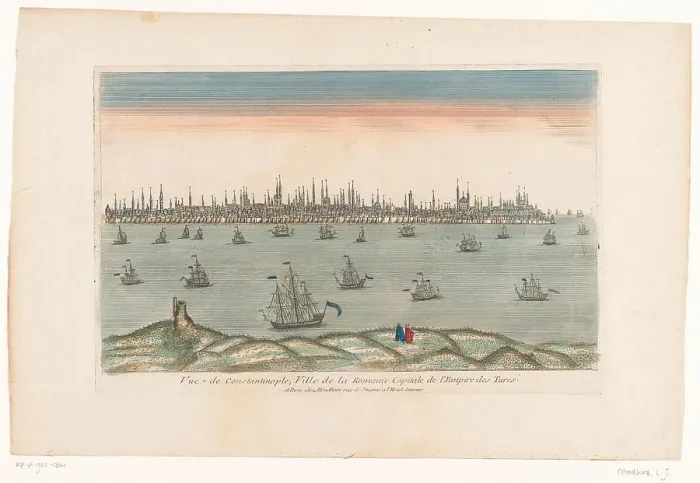 Framed Print : View of the city of Constantinople, 1759-c.1796. Creators: Louis-Joseph Mondhare, Anon Framed Print : View of the city of Constantinople, 1759-c.1796. Creators: Louis-Joseph Mondhare, Anon