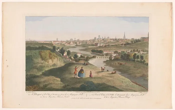 Framed Print : View of the city of Dublin as seen from Phoenix Park, 1753. Creator: James Mason Framed Print : View of the city of Dublin as seen from Phoenix Park, 1753. Creator: James Mason